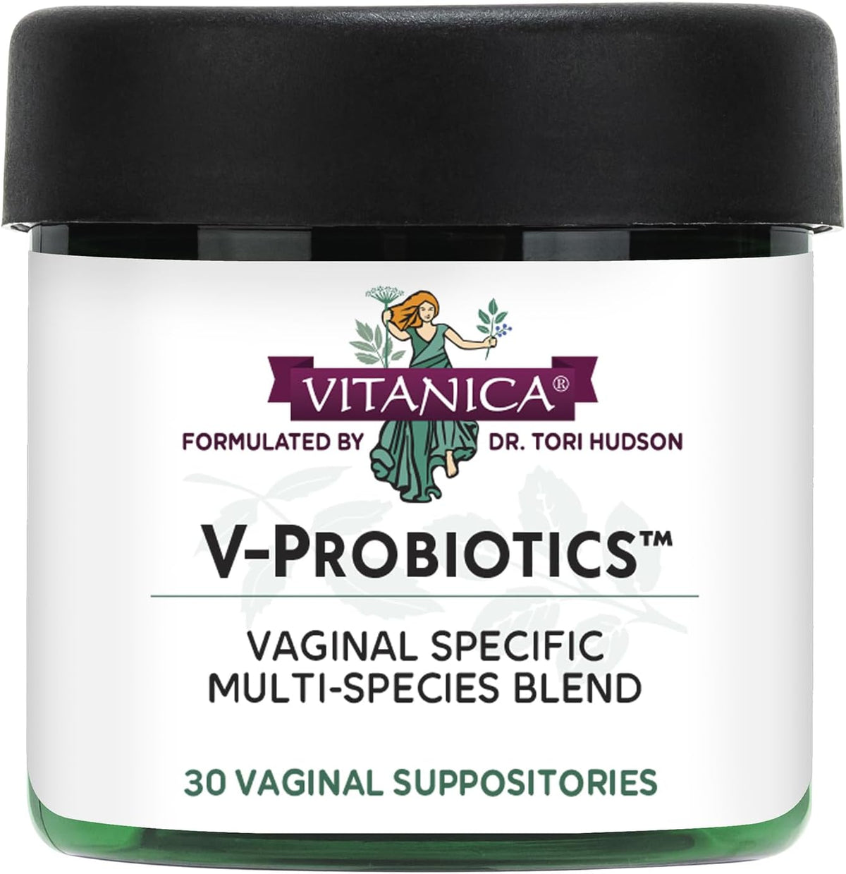 Vitanica V-Probiotics vaginal suppositories front view packaging