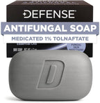 Defense Soap Antifungal Medicated Bar front view packaging for jock itch relief.