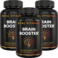 Vital Vitamins Brain Booster Supplement front view showcasing the ninety vegetarian capsules pack.