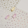 Namrec 5D embossed star nail stickers front view showing glitter designs