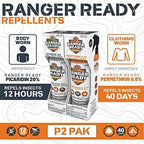 Ranger Ready Picaridin body spray bottle highlighting twelve hour protection details