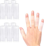 Salbsever silicone finger sleeves protectors front view pack of ten transparent gel cushions