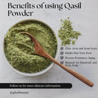 Gift of Beauty Qasil herbal skincare packaging showing natural leaf ingredients