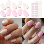 Modelones 64 piece semi-cured gel nail strips nude pink set