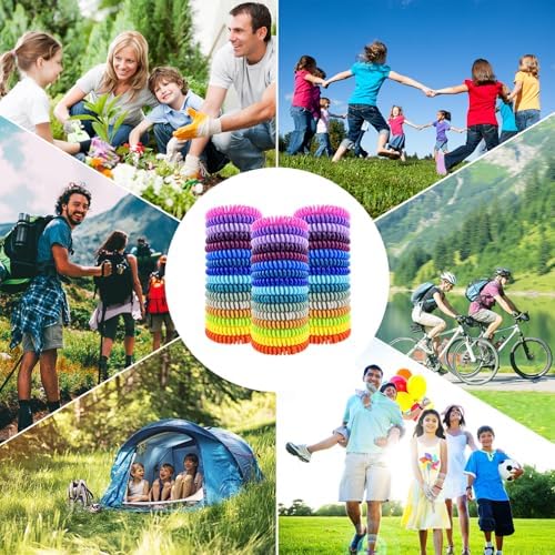 Family using BuggyBands mosquito protection during camping