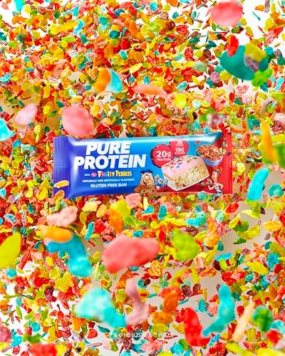 Pure Protein Fruity PEBBLES™ Protein Bars – 20g Protein, 3g Sugar, 190 Calories (4 count) Low Sugar* High Protein Snack – Gluten Free - Perfect for a Healthy Snack. - Image 4