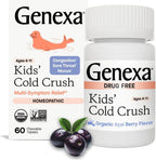 Genexa Kids Cold Crush 60 chewable tablets front view organic packaging