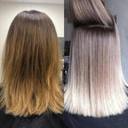 Hair Bar NYC professional lightening system kit components displayed together on a clean surface highlighting the premium packaging.