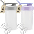 Tilcore 12oz protein shaker cup with stainless steel mixing insert for smooth shakes