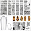 Molilon 5 piece nail stamping plate set with leopard print design