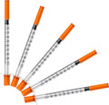 Med Needle U-100 Disposable Insulin Syringe front view showing 1ml barrel