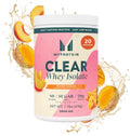 Myprotein Clear Whey Isolate Peach Mango tub front view for muscle recovery.