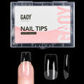 GAOY medium square gel nail tips in 12 sizes for full cover application