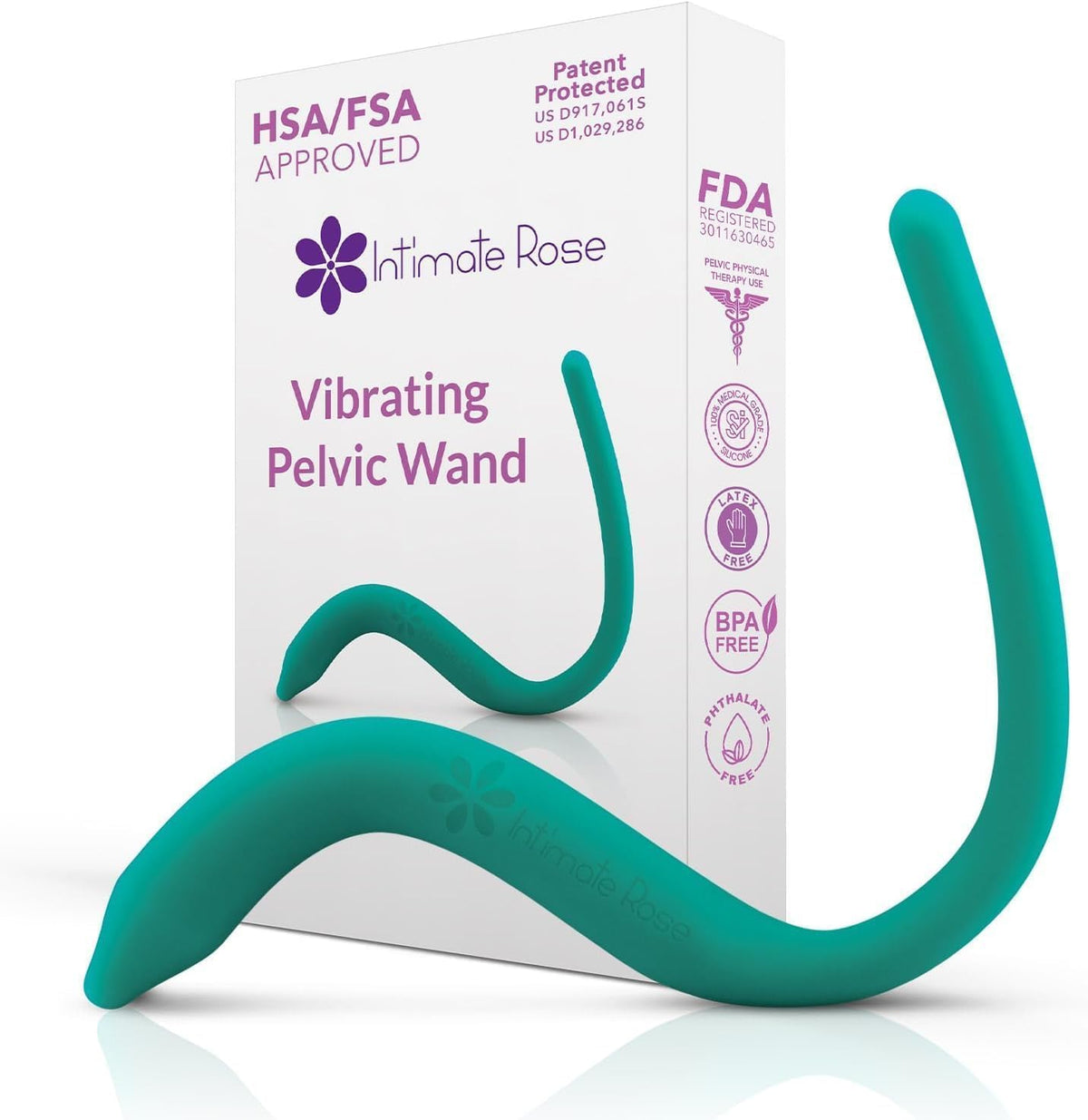 Intimate Rose Vibrating Pelvic Wand front view for pelvic therapy.