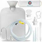 Medi Grade Enema Kit front view showing transparent silicone bag and nozzles.