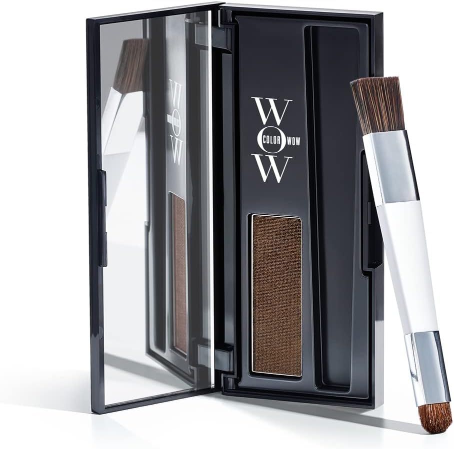 COLOR WOW Root Cover Up Black premium compact open view with application brush