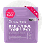Body Restore Bakuchiol Toner Pads front view packaging for Korean skincare routine
