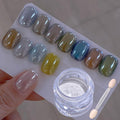 Fokostar white pearl chrome nail powder jar front view