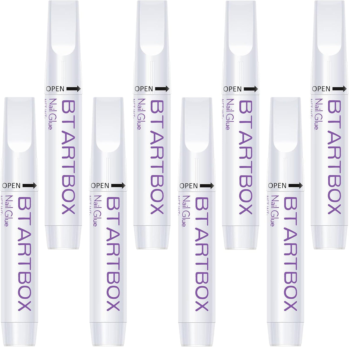 BtArtbox 8 piece nail glue set front view