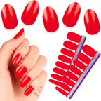 Color Street Carmine Shine nail strips front view