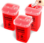 Okxiri 3 pack sharps container for biohazard needle and syringe disposal