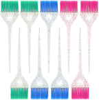 Stylance 9-piece glitter handle hair color brush set front view.