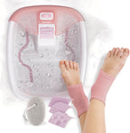 Homedics Bubble Bliss® Deluxe Footbath Gift Set – Heated Foot Spa with Invigorating Bubbles, 3 Massage Attachments, Pumice Stone, Moisturizing Heel Socks & Splash Guard for Ultimate Relaxation - Image 1
