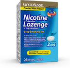 GoodSense Coated Ice Mint Nicotine Polacrilex Lozenges 2mg front packaging for smoking cessation.