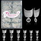 Ranrose short oval nail tips in a 600 piece organized transparent storage box acrylic nails fake nails