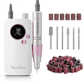 MelodySusie entry-level clip-on rechargeable nail drill sc320f front view showing the portable controller and white handpiece