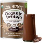 Four Sigmatic Organic Plant Based Protein Powder Creamy Cacao front view vegan supplement
