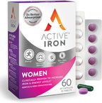 Active Iron Supplement for Women front view packaging showing capsules and tablets