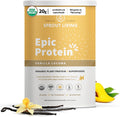 Sprout Living Epic Protein Vanilla Lucuma 2 Pound front view showing organic vegan certification labels
