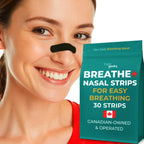 TapeGeeks Nasal Strips 30 count box front view for snoring relief