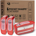 MirTouch Pocket Travel Sharps Disposal Container front view showing red biohazard body