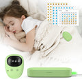 Yorenson wireless bedwetting alarm front view showing the green rechargeable sensor and receiver device for nighttime potty training.