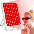 Astarexin Red Light Therapy Face and Body Panel front view showing illuminated dual chip LEDs.