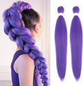 Beyond Beauty long purple braiding hair front view showing vibrant thirty inch extensions