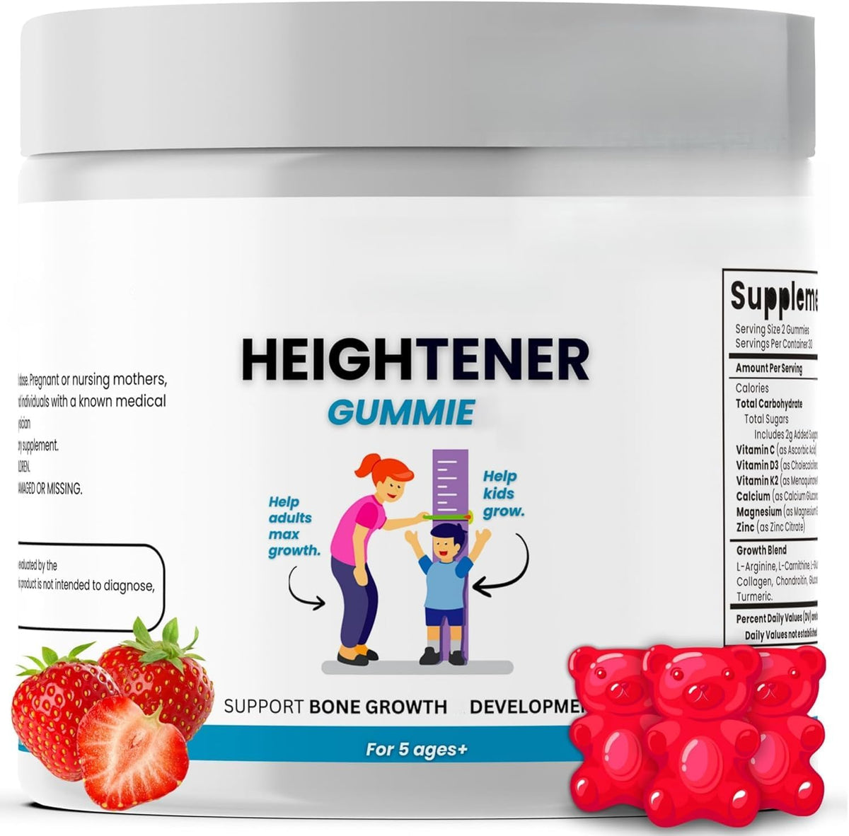 Abxert Height Increasing Gummies in a bottle for natural height growth support