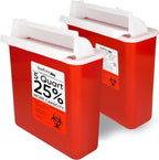 Oakridge Products 5 Quart Sharps Container front view biohazard disposal
