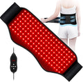 KingPavonini Red Light Therapy Belt front view showing illuminated 140 LED array.
