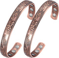 Jecanori Magnetic Copper Bracelets front view vintage floral design