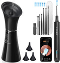 KAUGIC Smart Ear Wax Removal Kit front view showing the dual tank main irrigation unit and handheld ear camera tool.