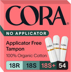 Cora Organic Cotton Non-Applicator Tampons multipack box front view