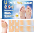 Bellisinno U-Shaped Felt Callus Pads front view of package displaying seventy-two white adhesive cushions.