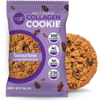 321glō Collagen Cookies Oatmeal Raisin 12 pack front view protein snacks