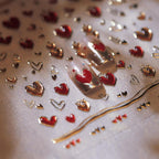 Soucery 5D embossed heart nail stickers front view