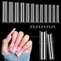 LIONVISON 3XL extra long square nail tips in a clear 504 piece organized storage box