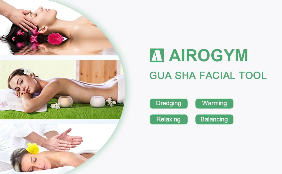 Airogym professional Gua Sha kit including storage bag and instructional guidance.