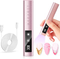 Makartt handheld UV nail lamp front view showcasing digital LCD timer screen